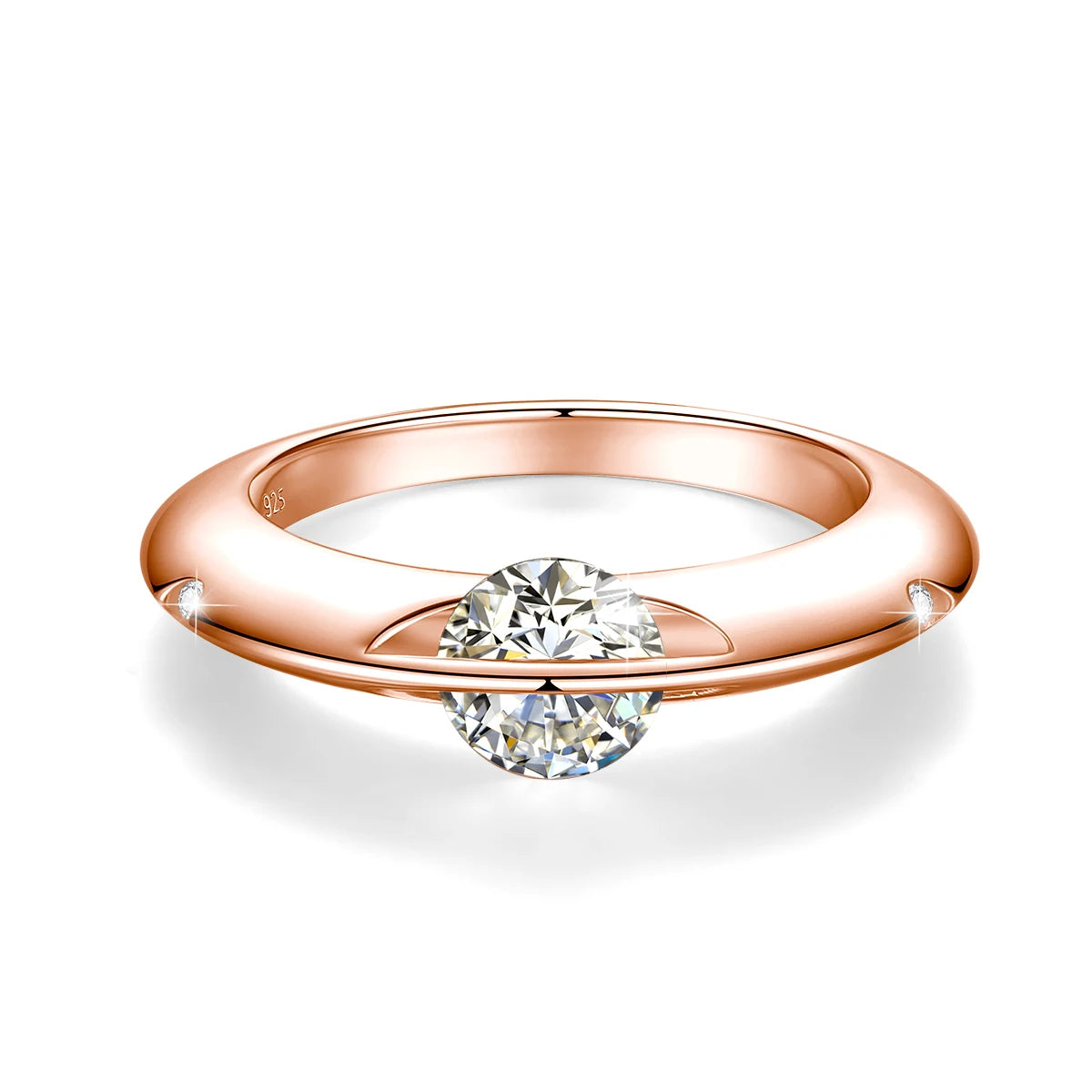 The Rose Gold Rotating Moissanite Solitaire Classic Ring