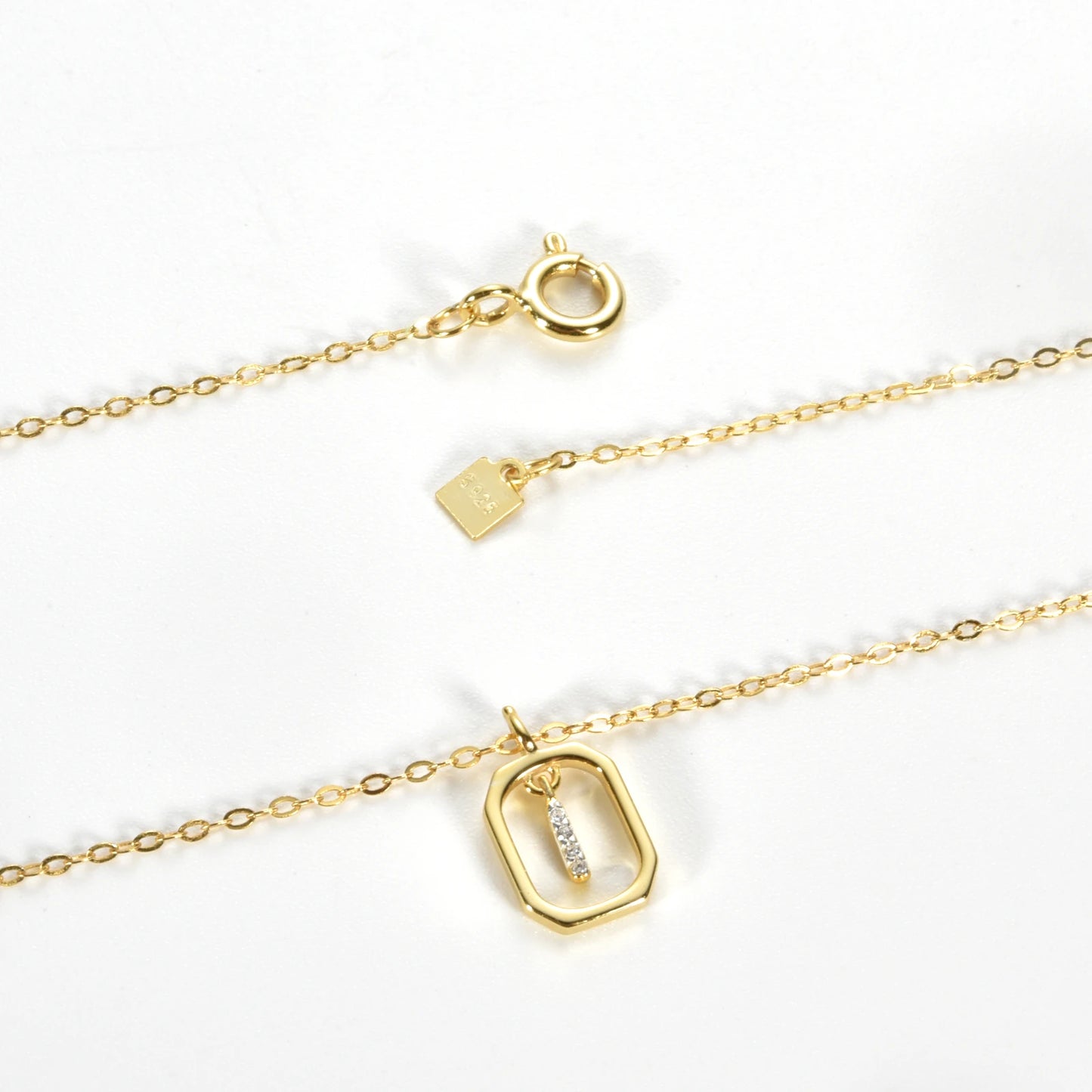 IceBoyDC Gold Initial Necklace with Zirconia Pendant