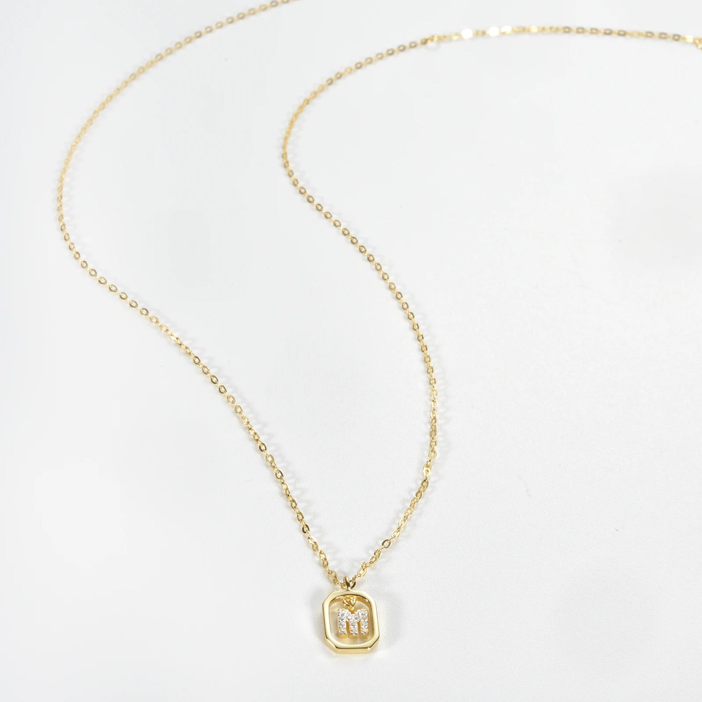 IceBoyDC Gold Initial Necklace with Zirconia Pendant