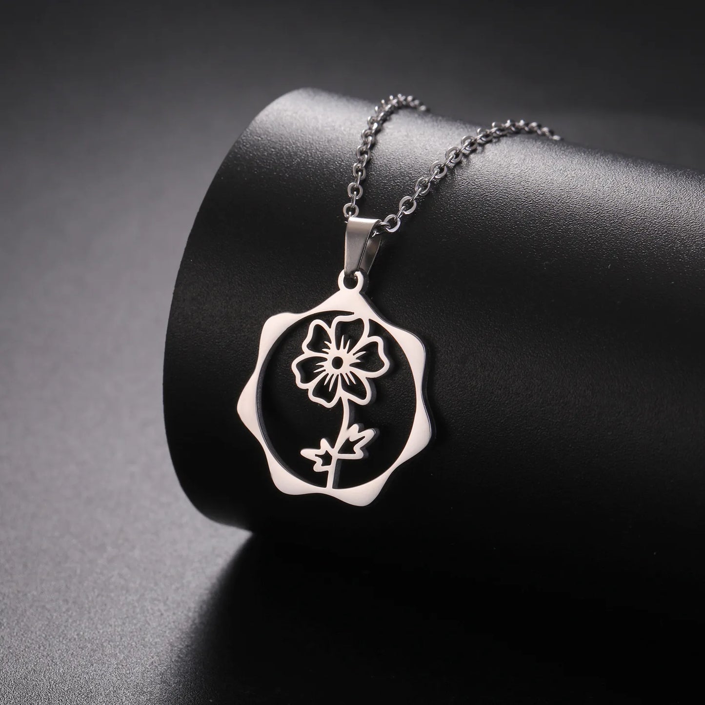 IceBoyDC Birth Flower Dangle Necklace