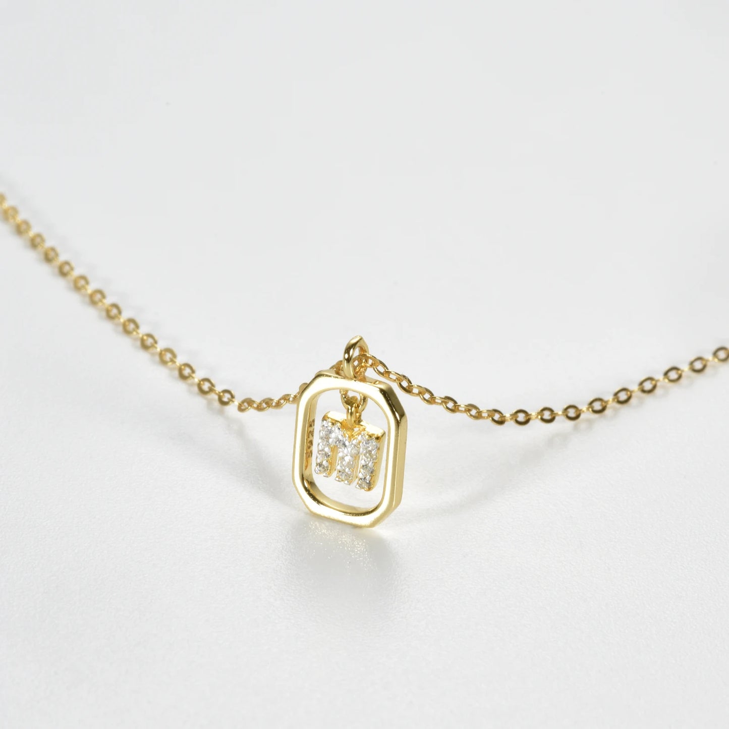IceBoyDC Gold Initial Necklace with Zirconia Pendant
