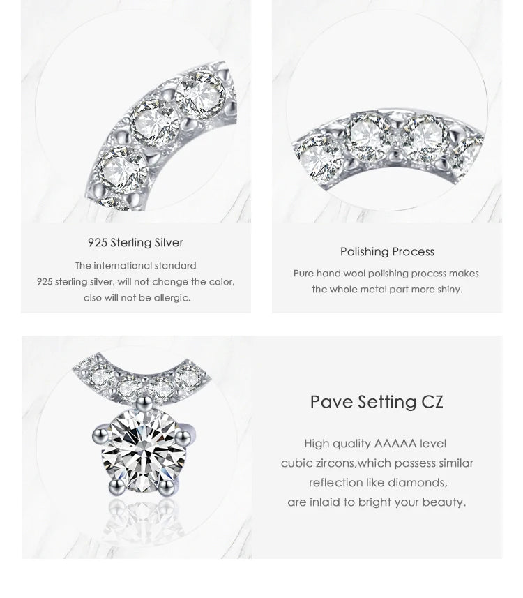 The IceBoyDC 925 Sterling Silver Sparkling Circle Stud Earrings