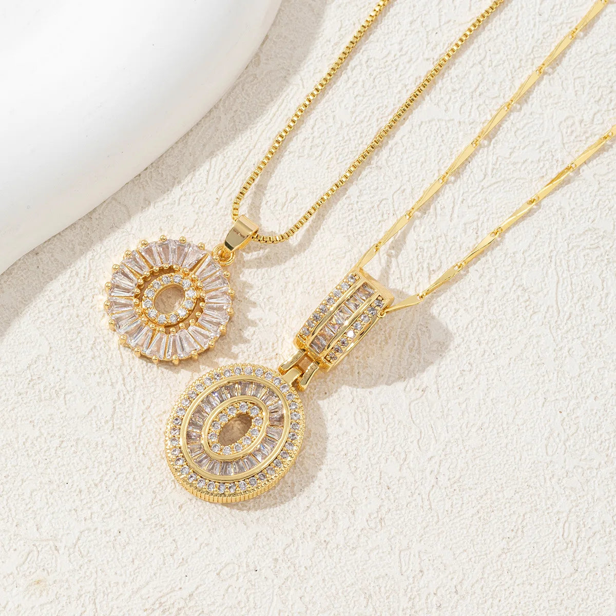 The IceBoyDC 2Pcs Dainty Zircon Signature Initial Necklace