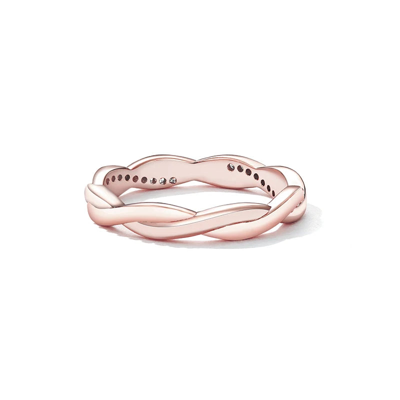 The IceBoyDC Zirconia Simple Twisted Band ( 3 options- Silver, Gold, Rose Gold)