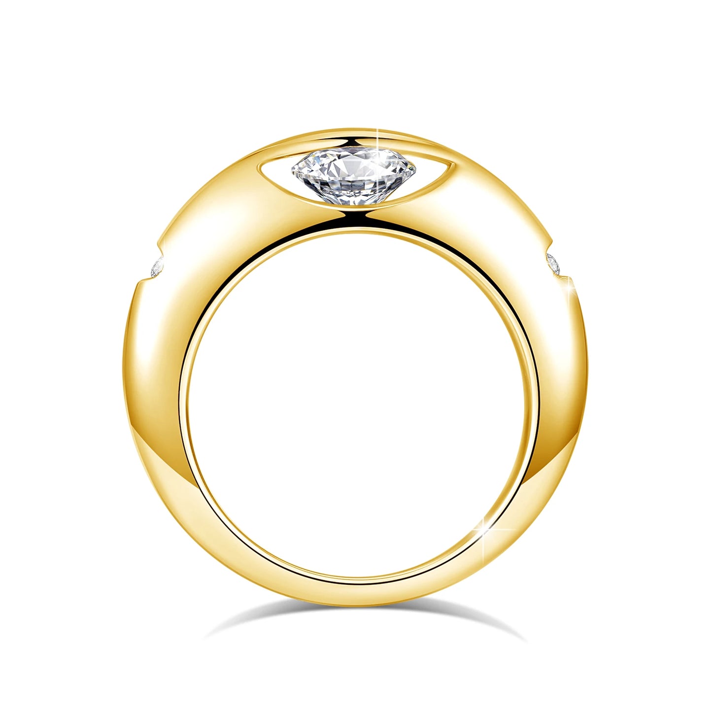 The Gold Rotating Moissanite Solitaire Classic Ring