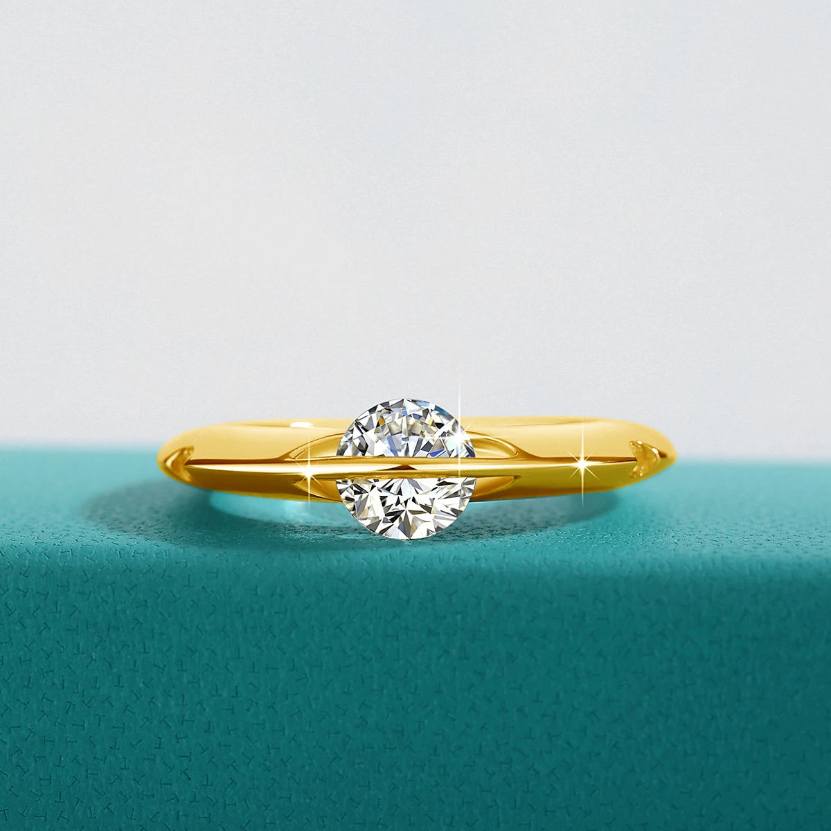 The Gold Rotating Moissanite Solitaire Classic Ring