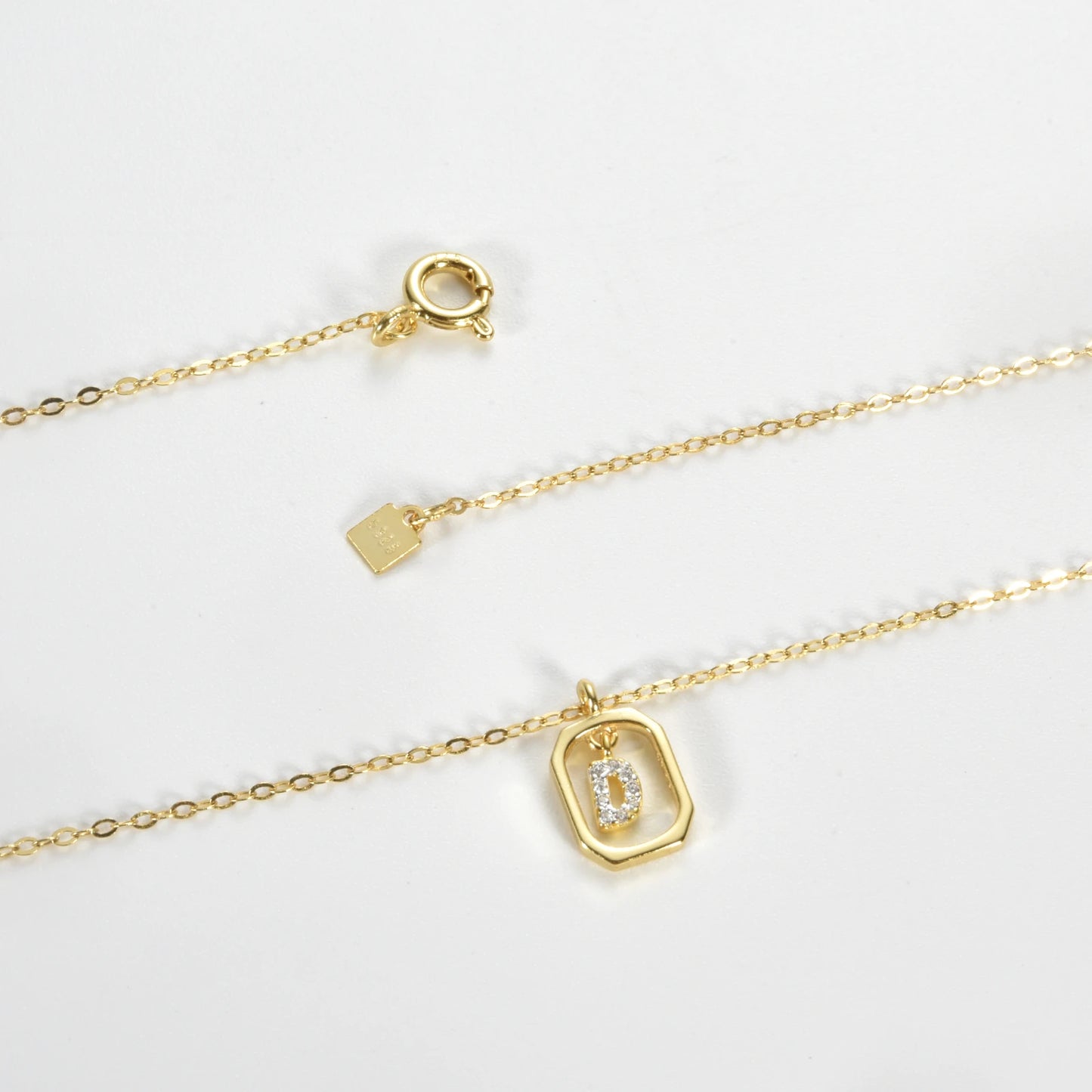 IceBoyDC Gold Initial Necklace with Zirconia Pendant