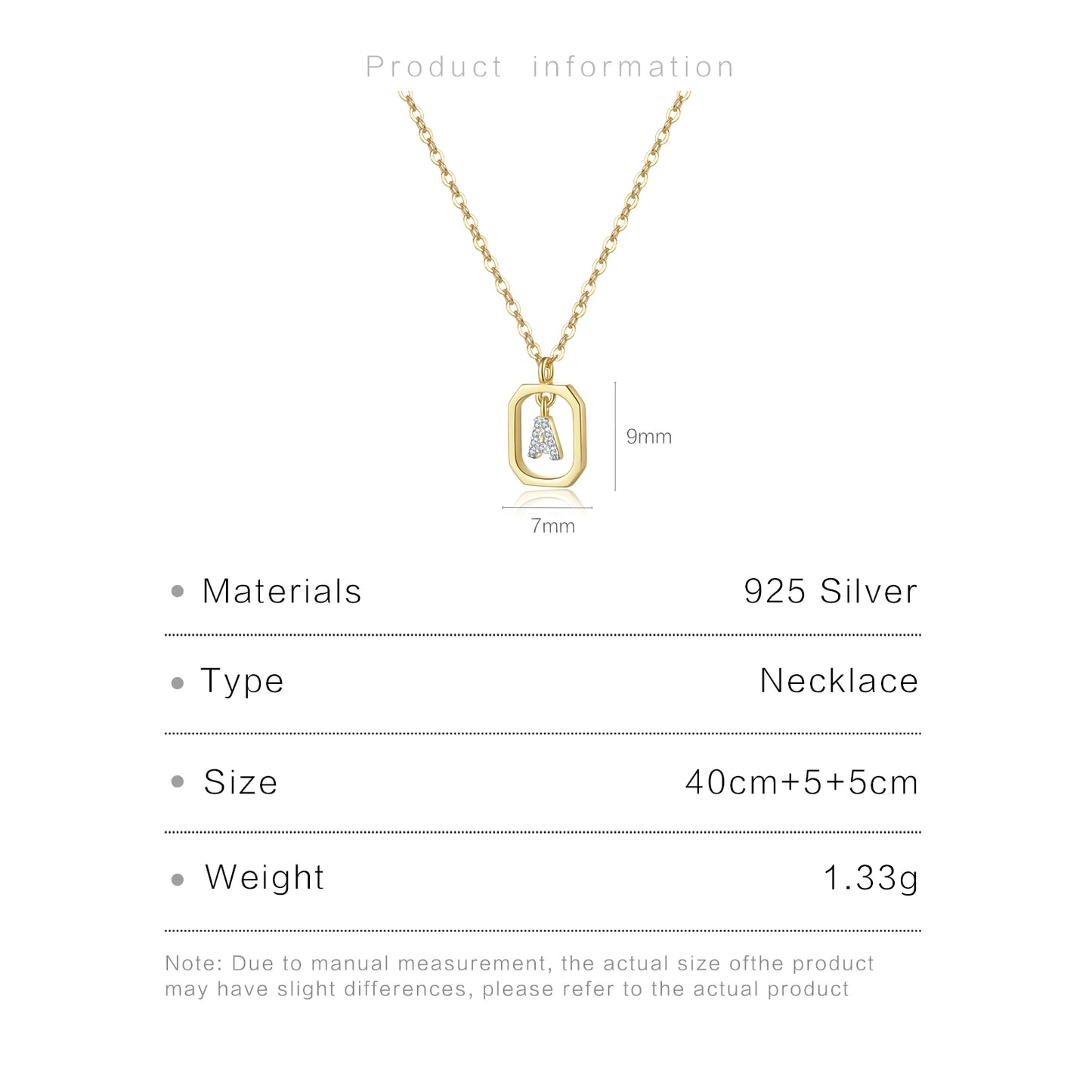 IceBoyDC Gold Initial Necklace with Zirconia Pendant