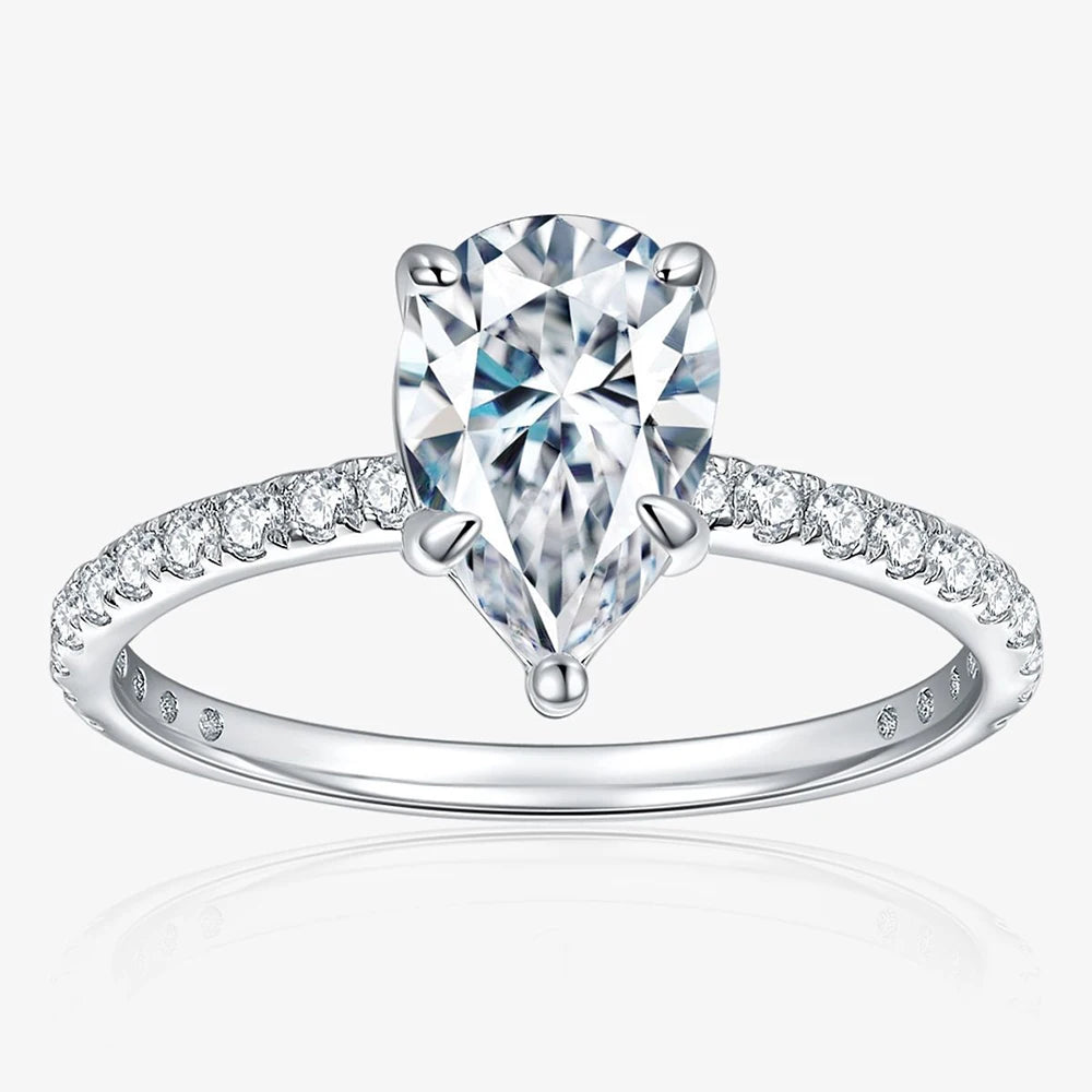 IceBoyDC: Everlasting Teardrop - 1.5ct Moissanite Engagement Ring (Sterling Silver)