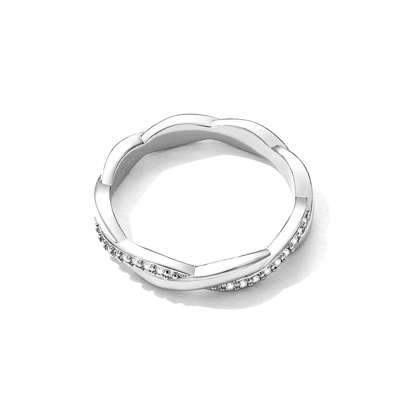 The IceBoyDC Zirconia Simple Twisted Band ( 3 options- Silver, Gold, Rose Gold)
