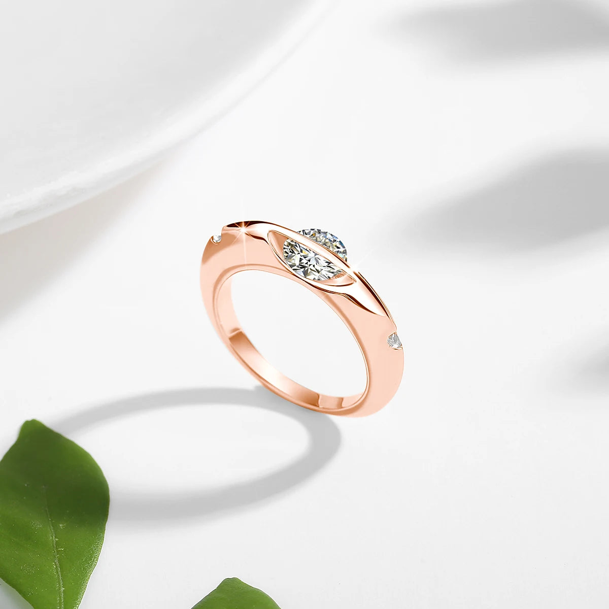 The Rose Gold Rotating Moissanite Solitaire Classic Ring