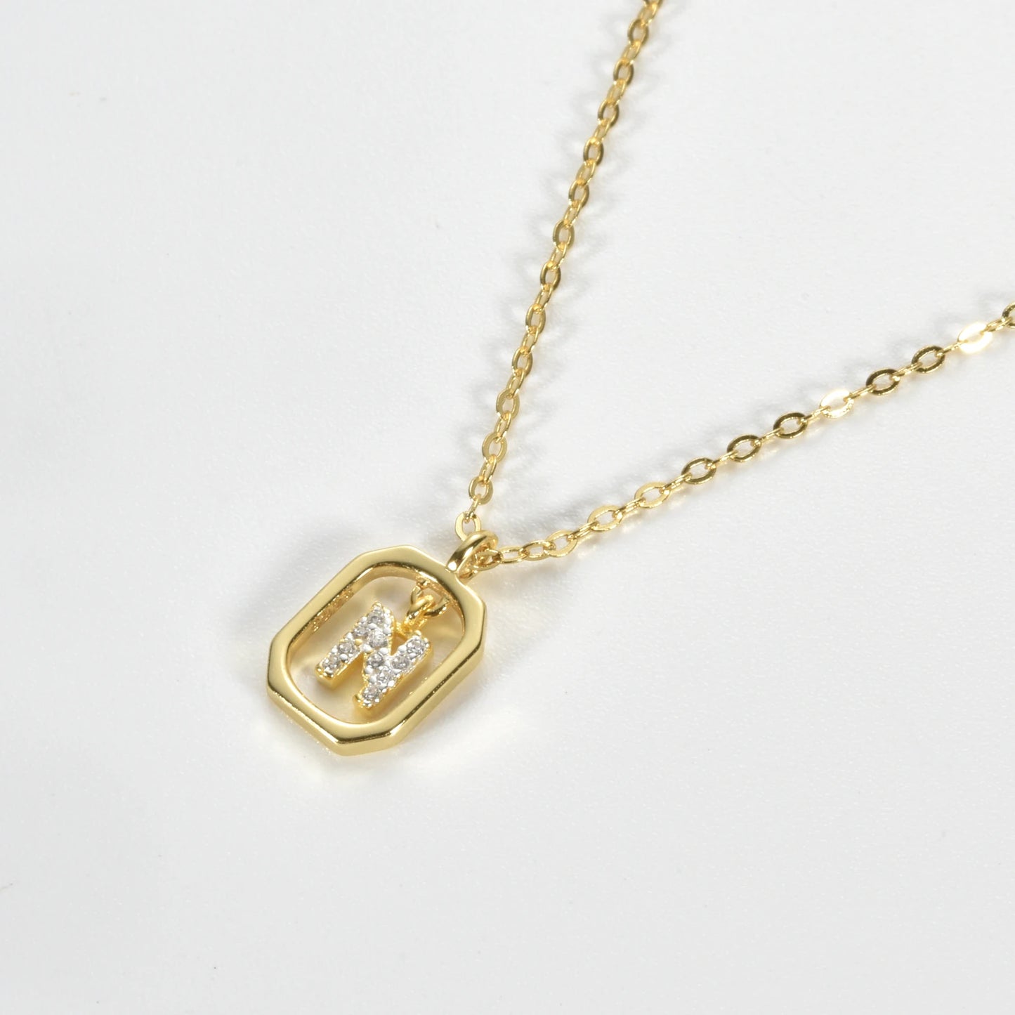 IceBoyDC Gold Initial Necklace with Zirconia Pendant