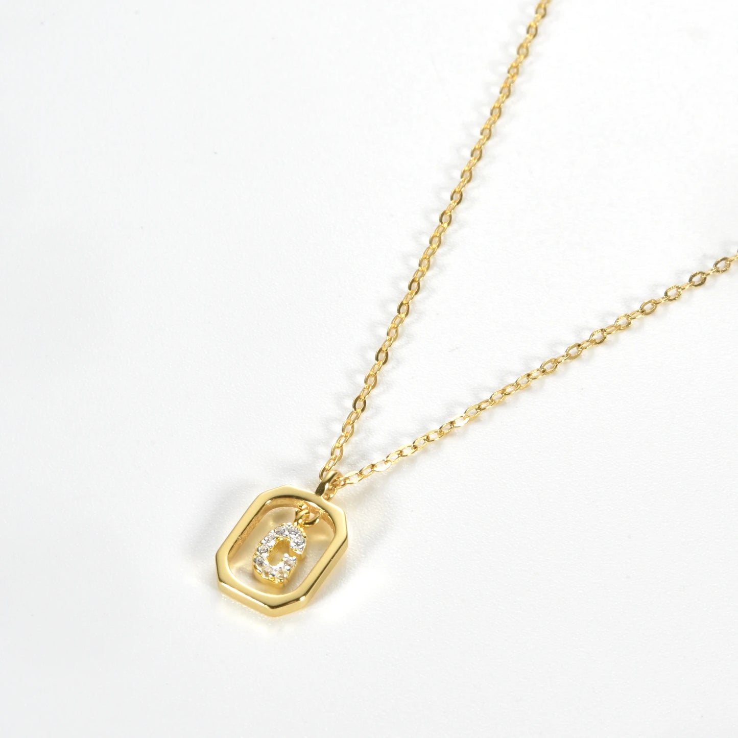 IceBoyDC Gold Initial Necklace with Zirconia Pendant