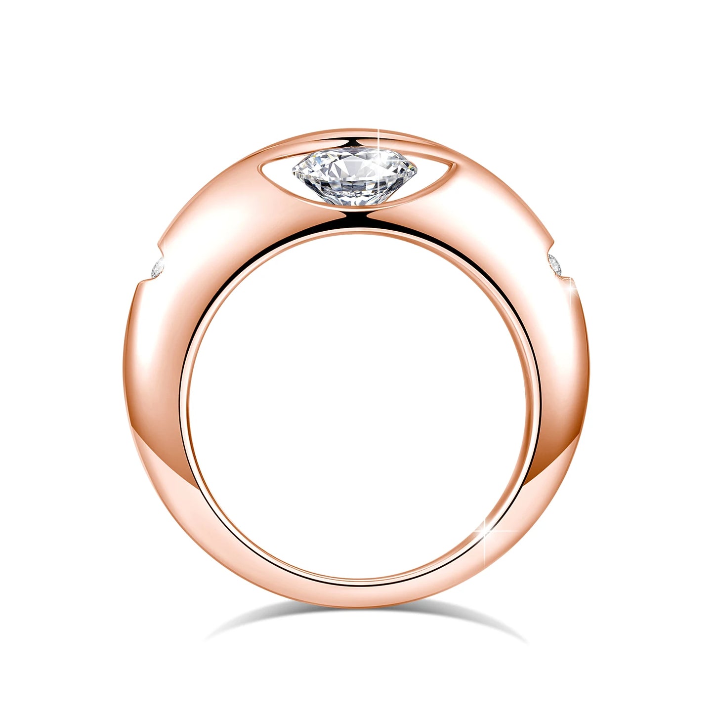 The Rose Gold Rotating Moissanite Solitaire Classic Ring