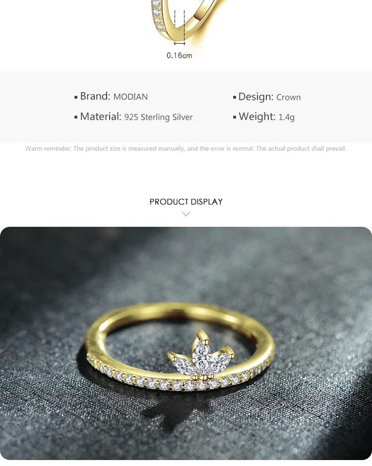 The Simple Crown Zirconia Stud Ring (Hypoallergenic)