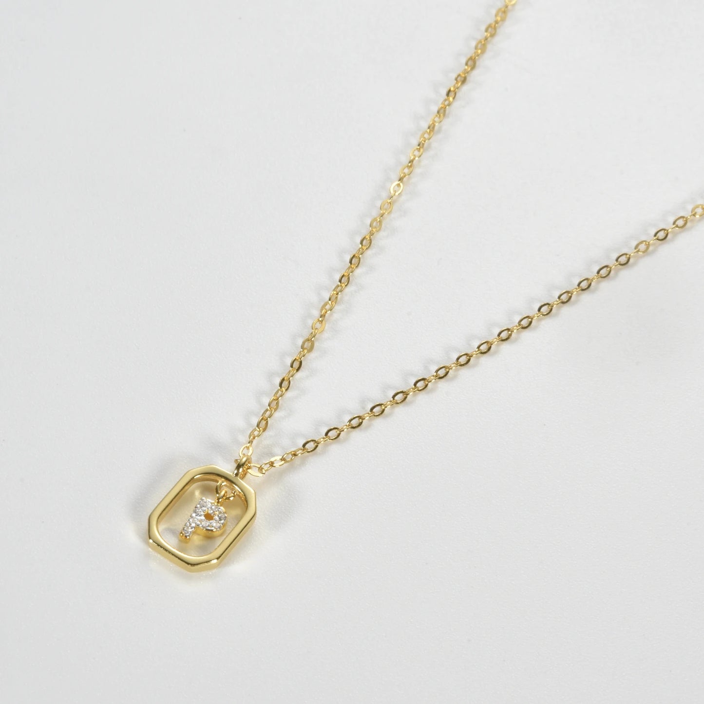 IceBoyDC Gold Initial Necklace with Zirconia Pendant