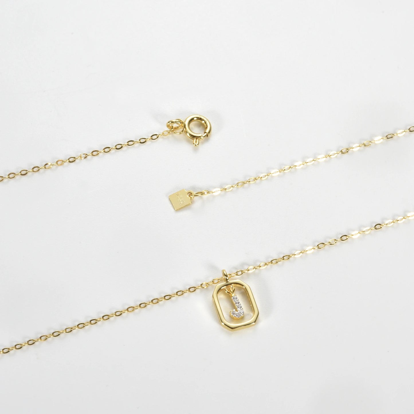 IceBoyDC Gold Initial Necklace with Zirconia Pendant