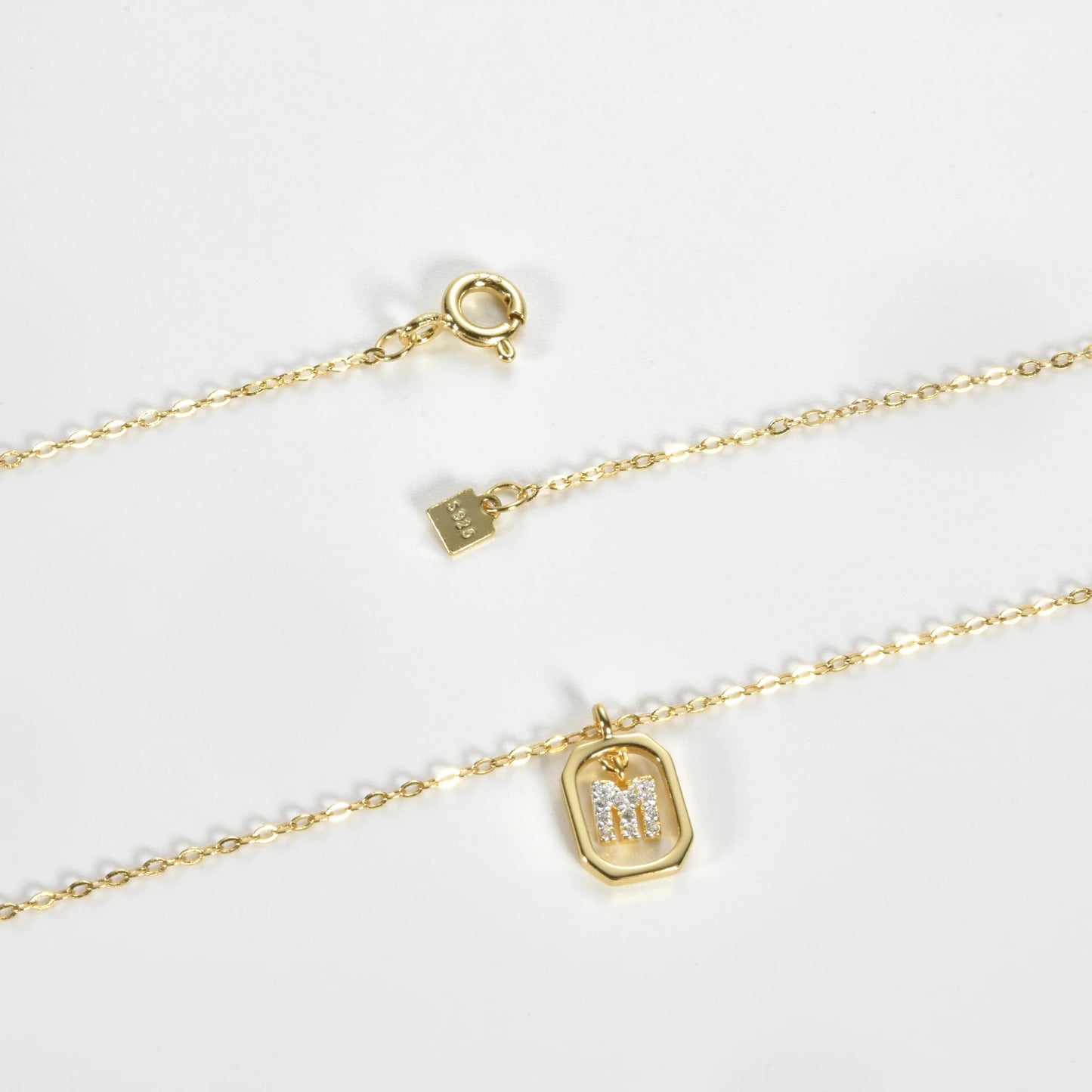 IceBoyDC Gold Initial Necklace with Zirconia Pendant