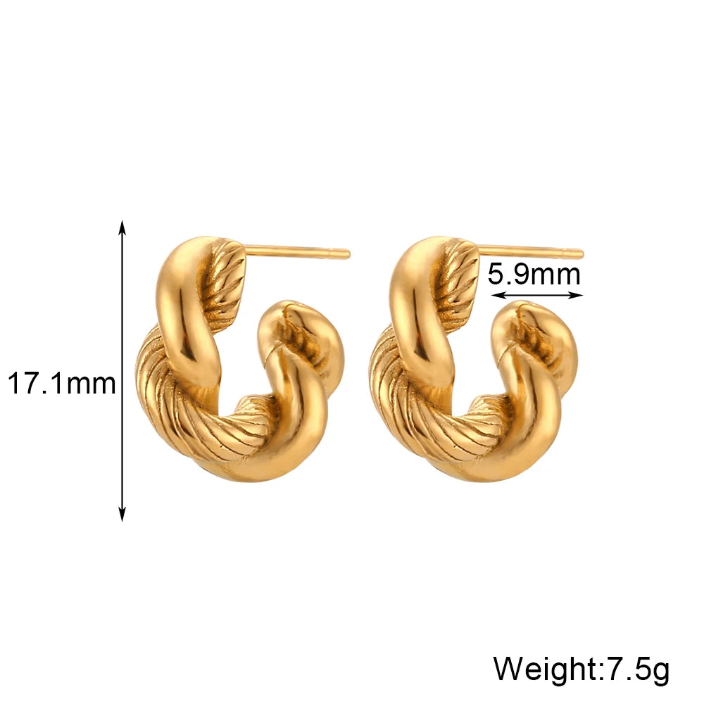 The IceBoyDC Hypoallergenic 18K Gold Plated Twisted Chunky Hoop Earrings