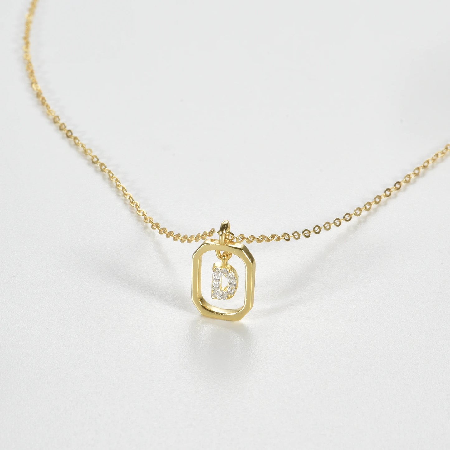IceBoyDC Gold Initial Necklace with Zirconia Pendant