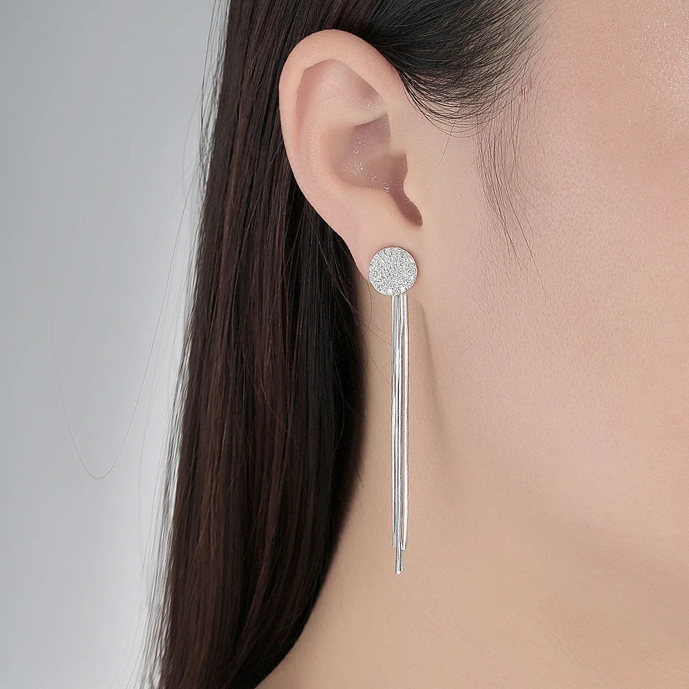 The "Dianne" Moissanite Long Tassel Earrings