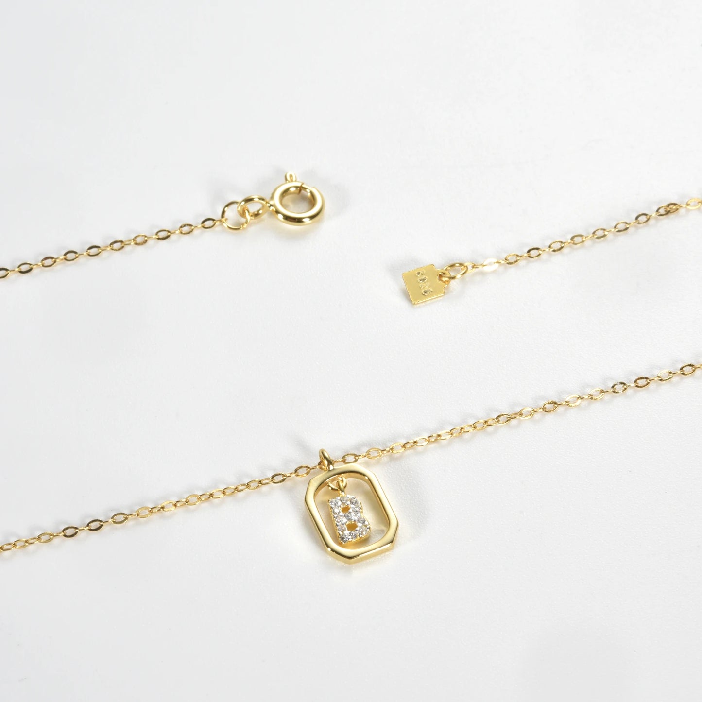 IceBoyDC Gold Initial Necklace with Zirconia Pendant
