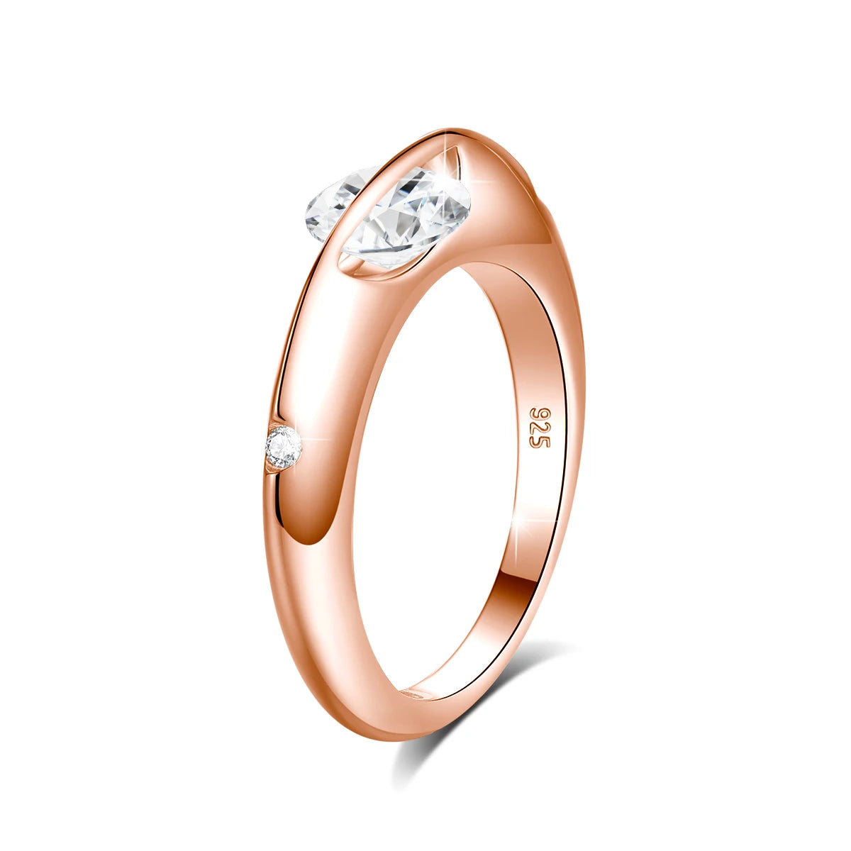 The Rose Gold Rotating Moissanite Solitaire Classic Ring