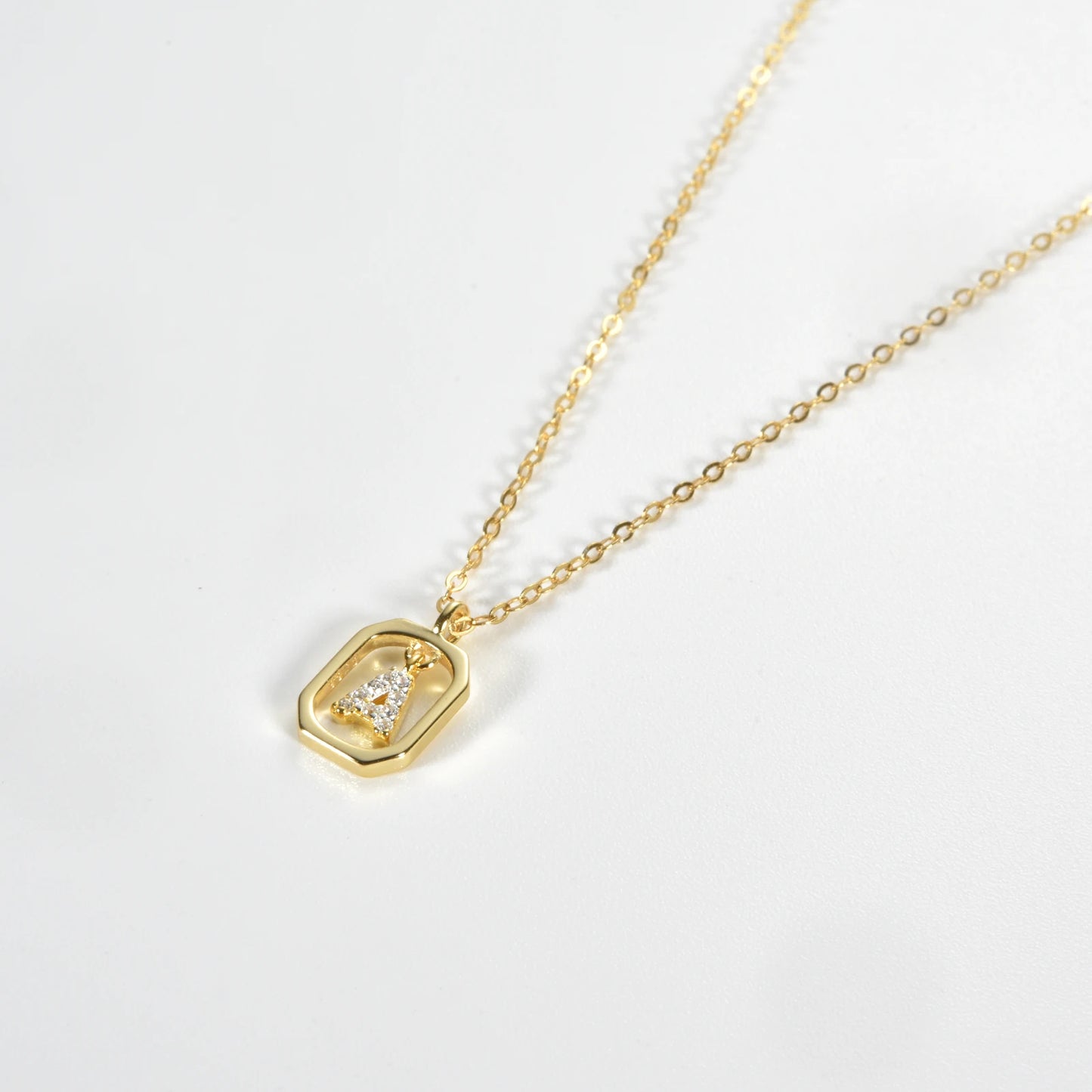 IceBoyDC Gold Initial Necklace with Zirconia Pendant
