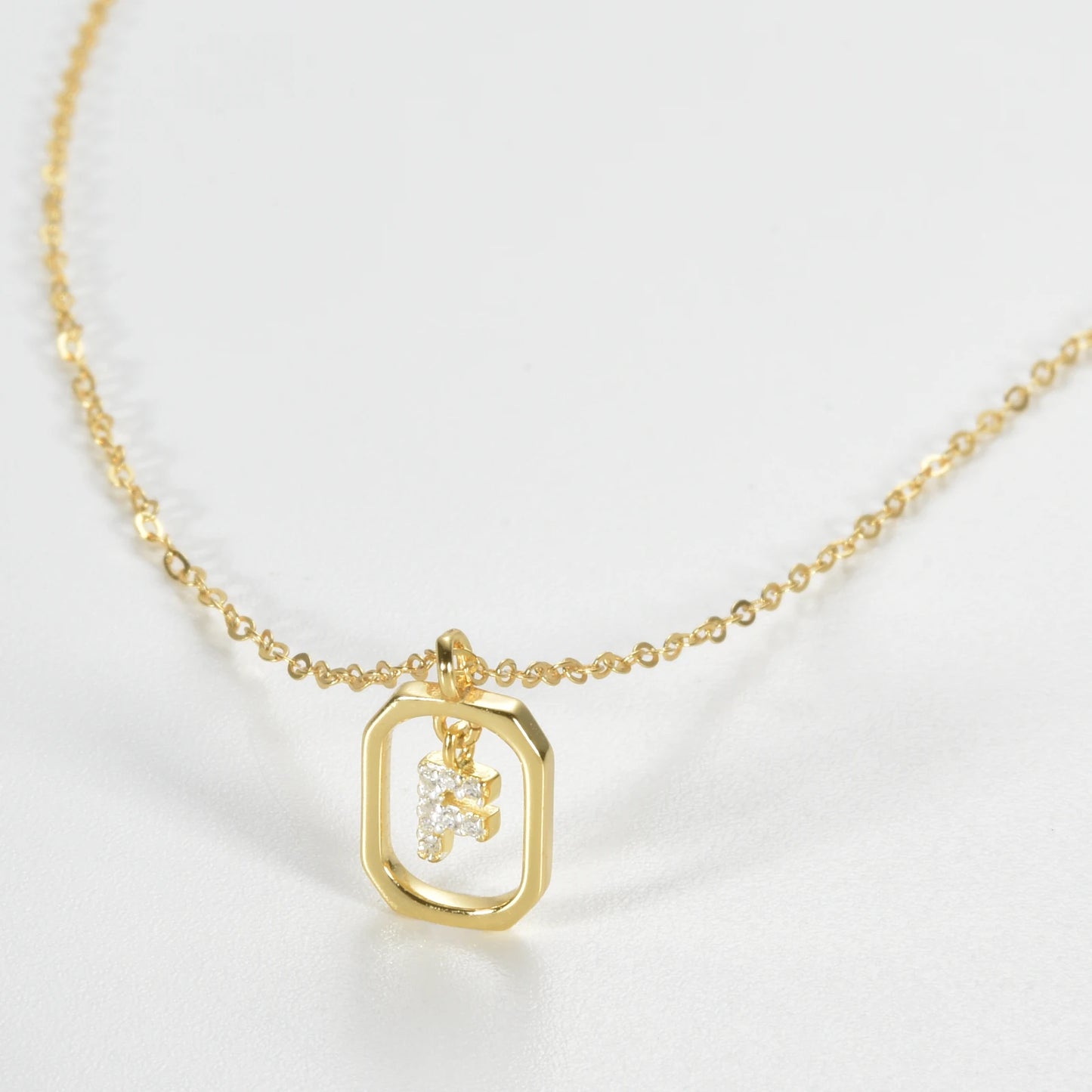 IceBoyDC Gold Initial Necklace with Zirconia Pendant