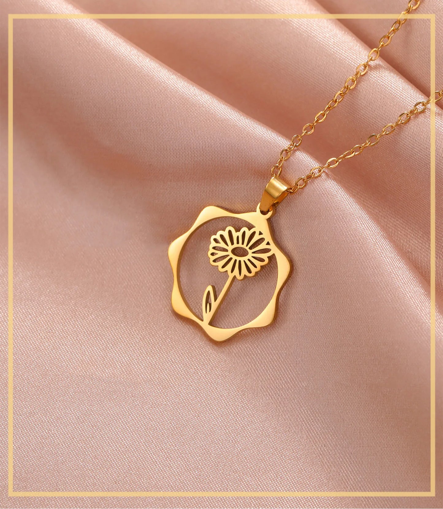 IceBoyDC Birth Flower Dangle Necklace