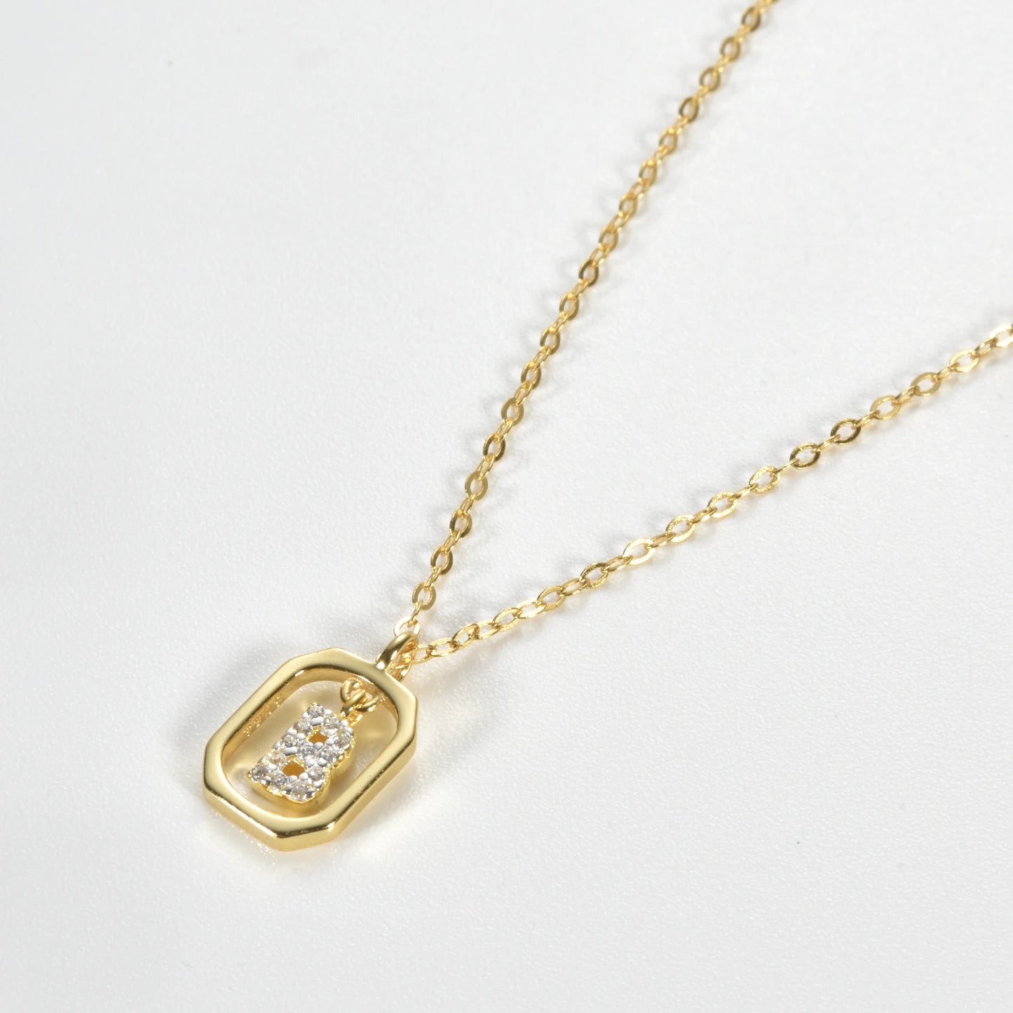 IceBoyDC Gold Initial Necklace with Zirconia Pendant