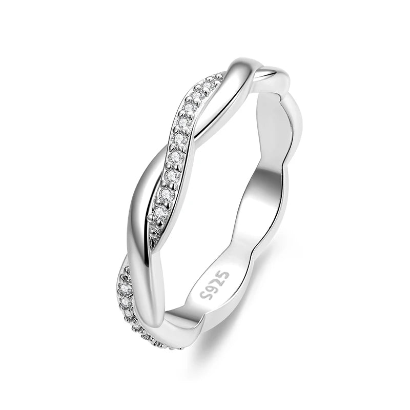 The IceBoyDC Zirconia Simple Twisted Band ( 3 options- Silver, Gold, Rose Gold)