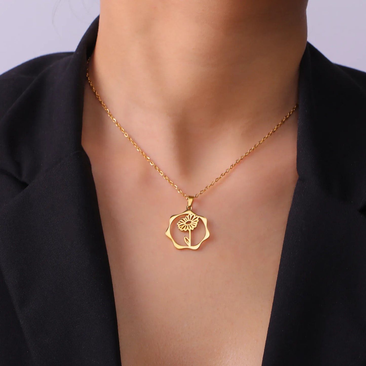IceBoyDC Birth Flower Dangle Necklace
