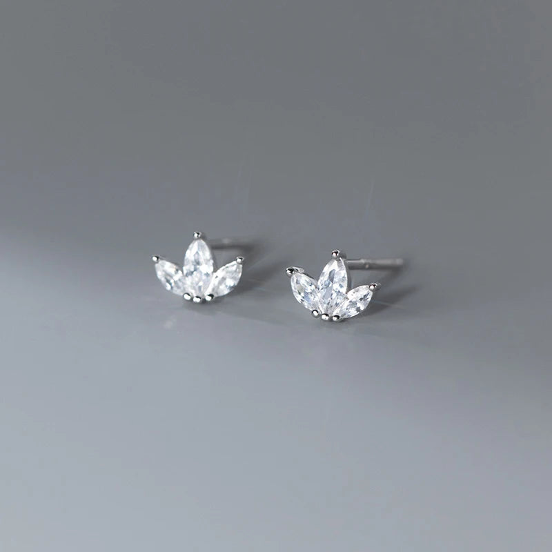 The Simple Crown Zirconia Stud Earrings (Hypoallergenic)