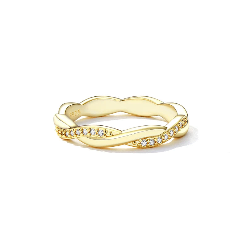 The IceBoyDC Zirconia Simple Twisted Band ( 3 options- Silver, Gold, Rose Gold)