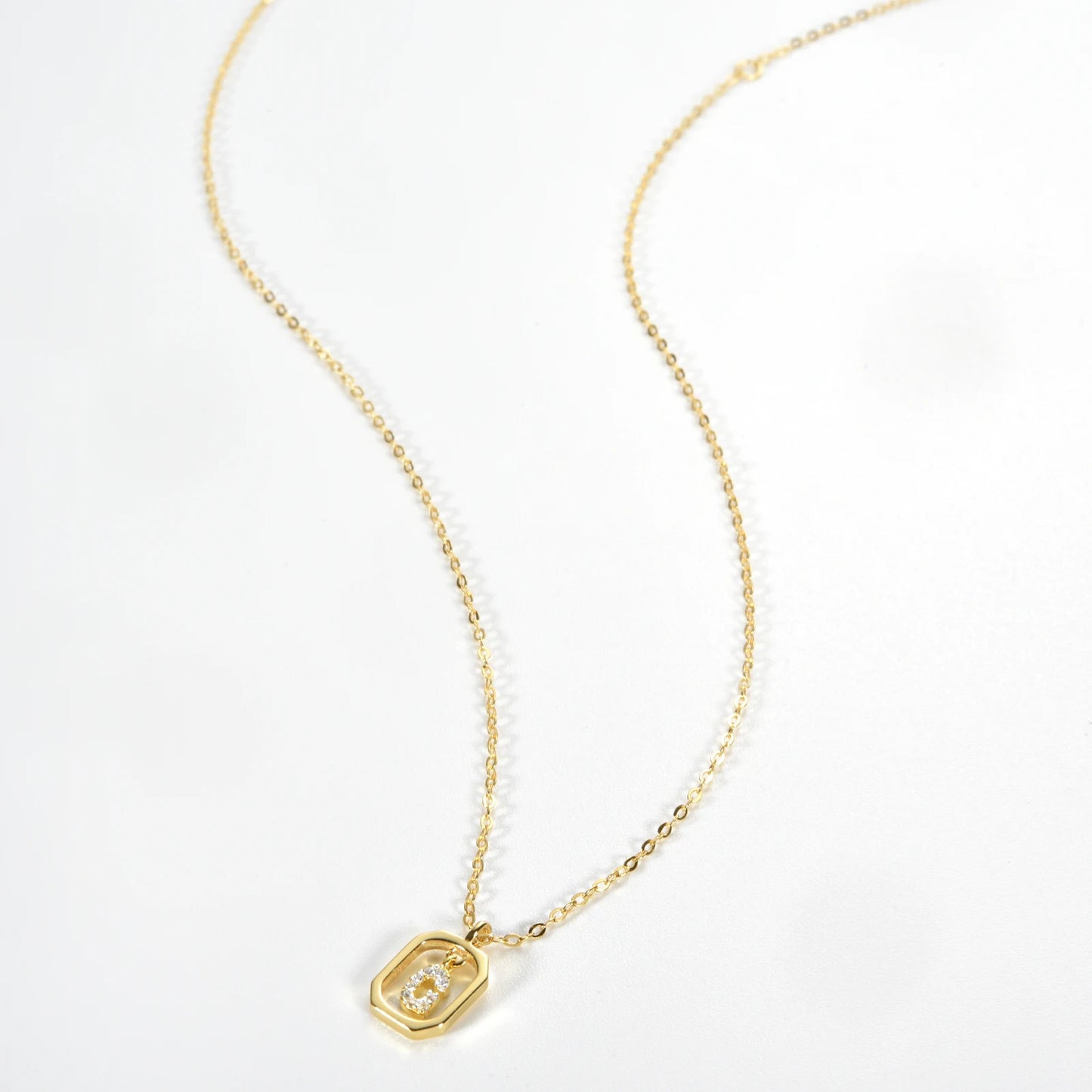 IceBoyDC Gold Initial Necklace with Zirconia Pendant