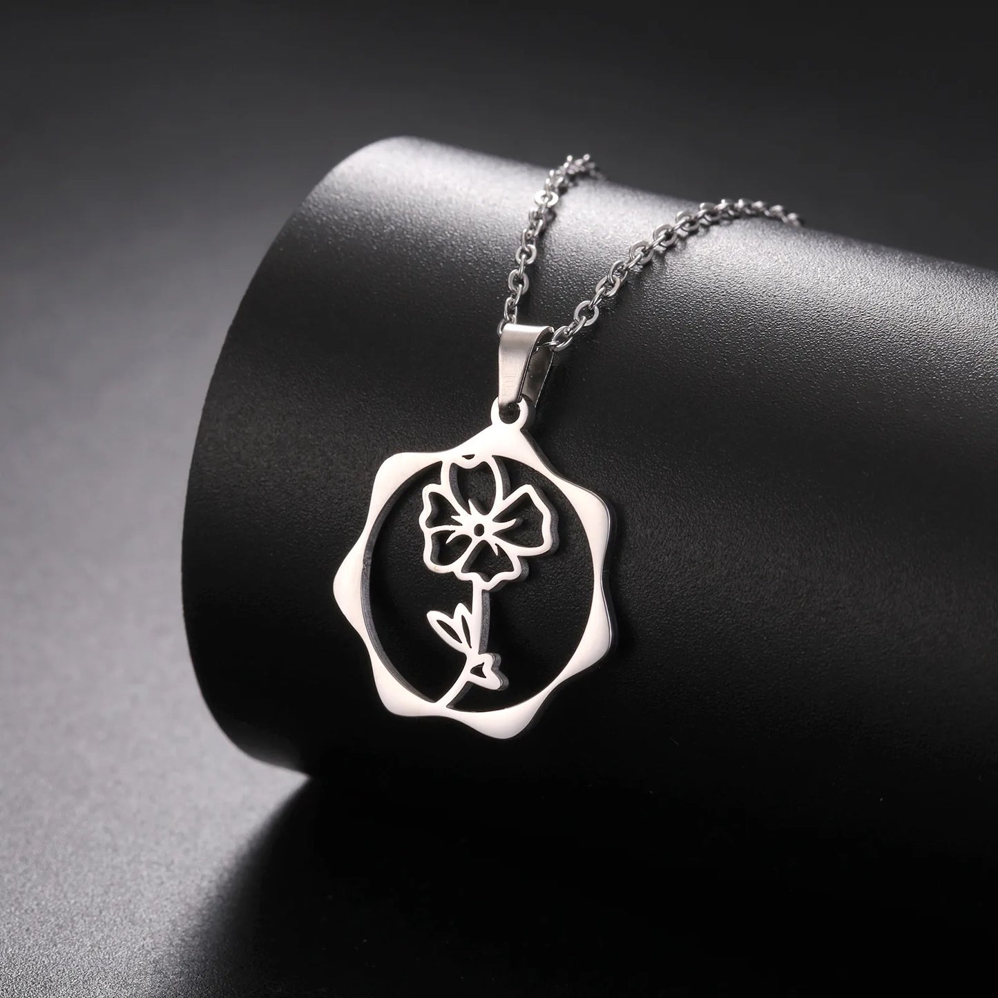 IceBoyDC Birth Flower Dangle Necklace