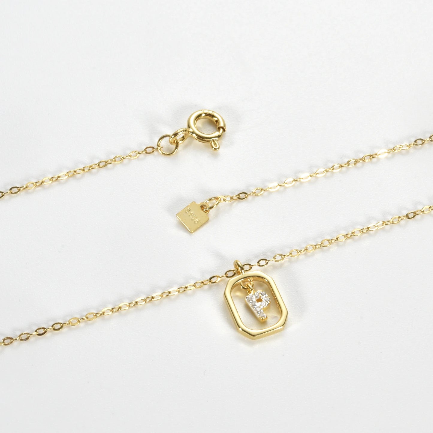 IceBoyDC Gold Initial Necklace with Zirconia Pendant