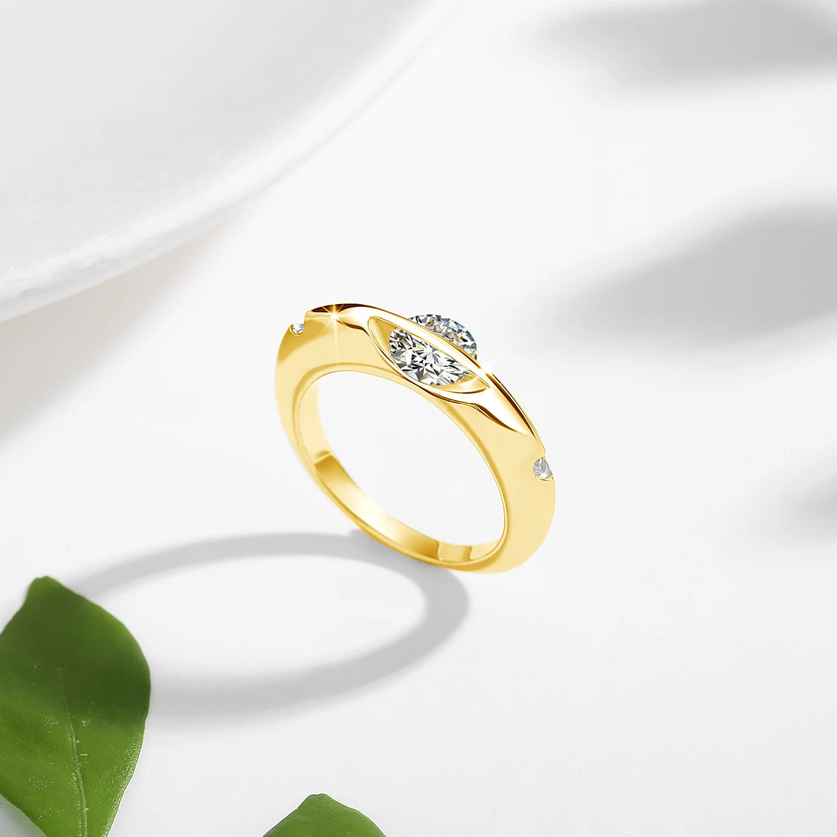 The Gold Rotating Moissanite Solitaire Classic Ring