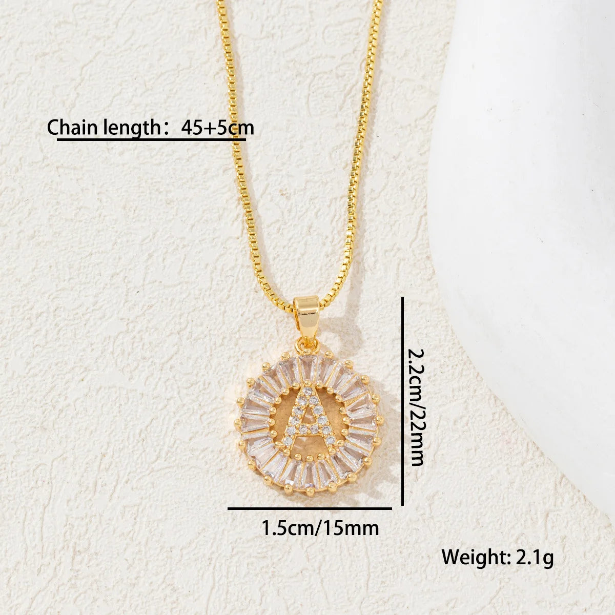 The IceBoyDC 2Pcs Dainty Zircon Signature Initial Necklace