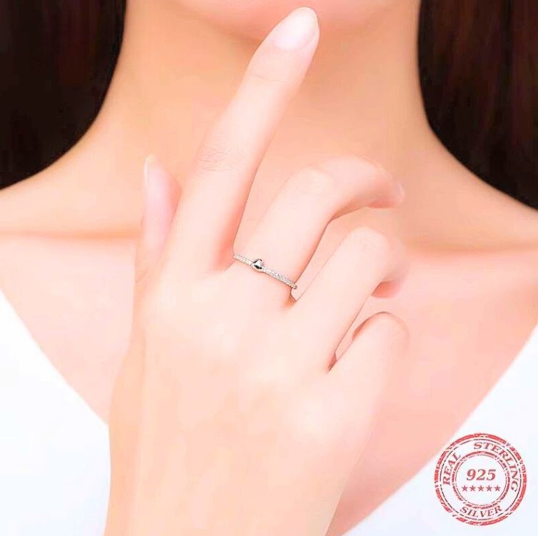 The Minimalist Dainty Heart Ring with CZ Accents