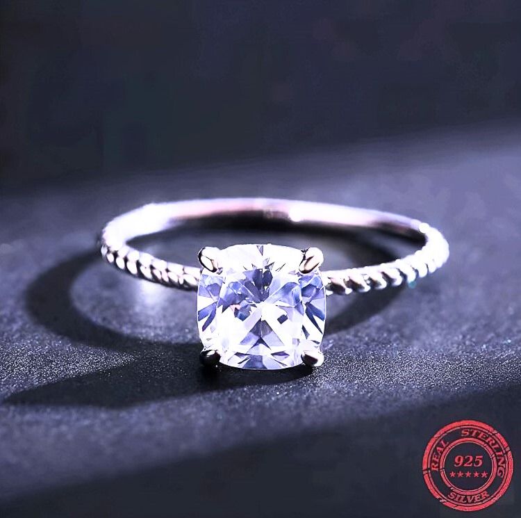 The IceBoyDC Square Cushion Cut CZ Ring