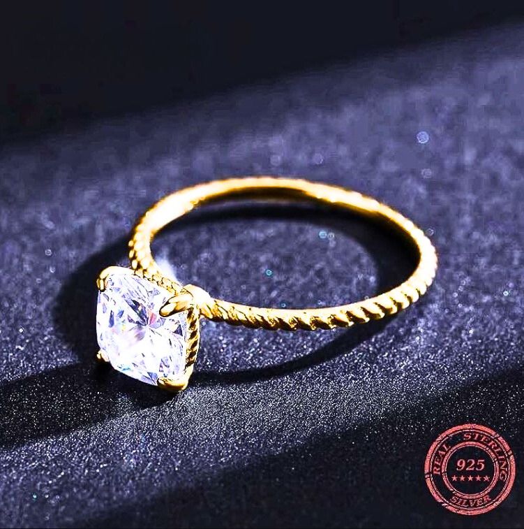 The IceBoyDC Square Cushion Cut CZ Ring