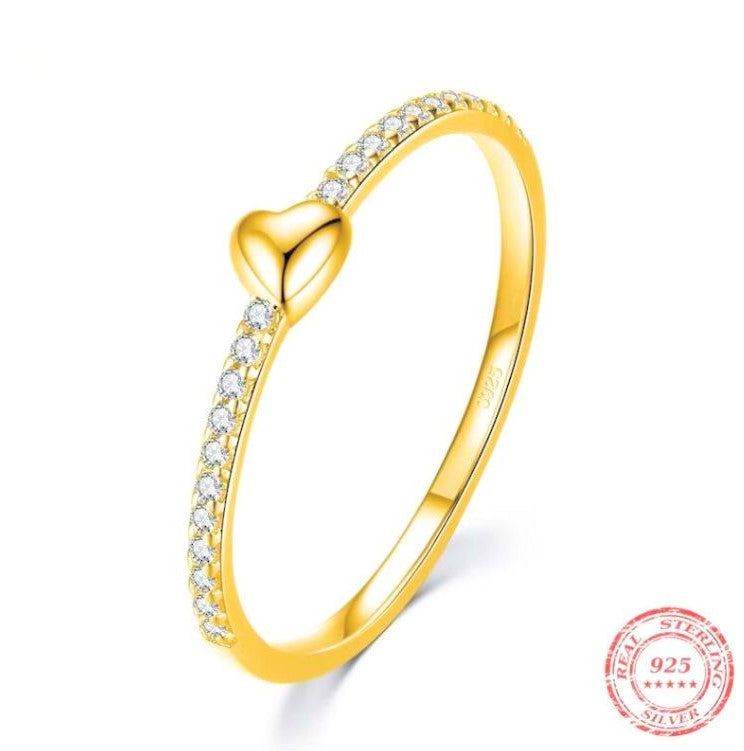 The Minimalist Dainty Heart Ring with CZ Accents