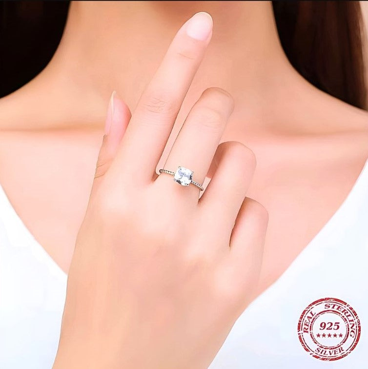 The IceBoyDC Square Cushion Cut CZ Ring