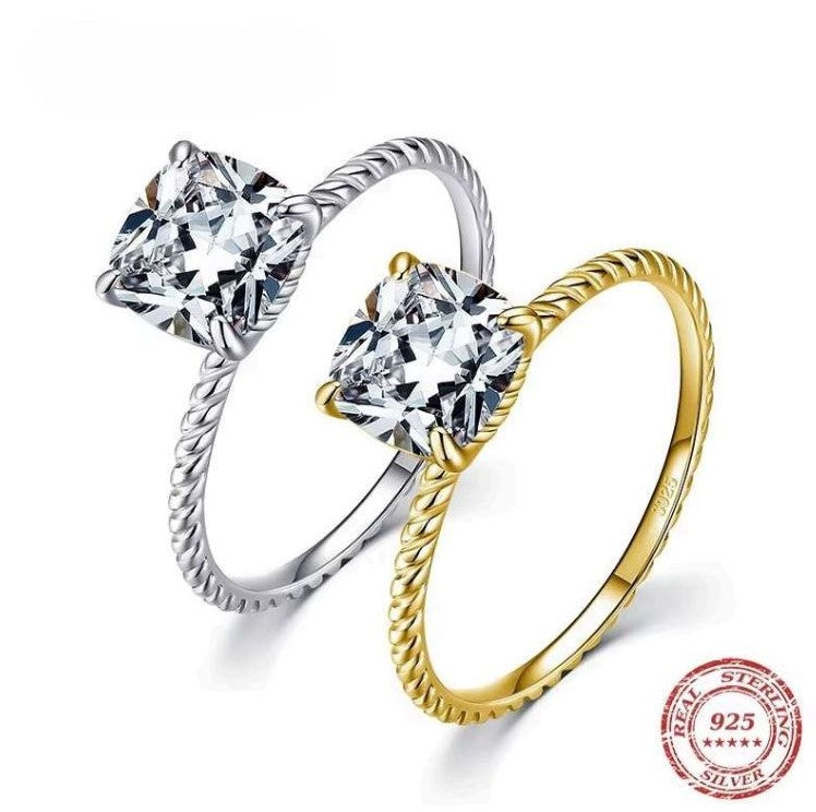 The IceBoyDC Square Cushion Cut CZ Ring