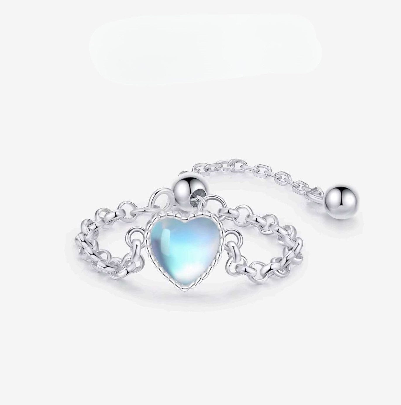 The IceBoyDC Adjustable Moonstone Heart Ring