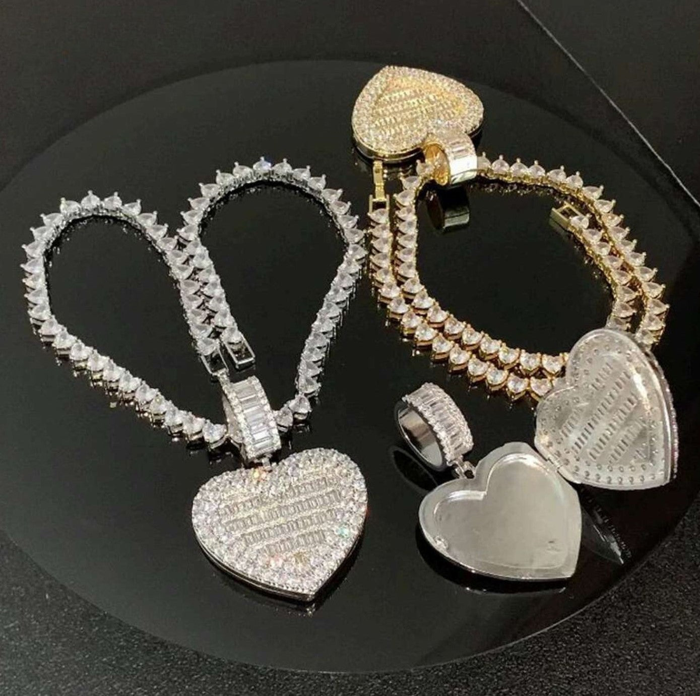 IceBoyDC 2025 Layered Love Locket Necklace (CZ Tennis Chain)