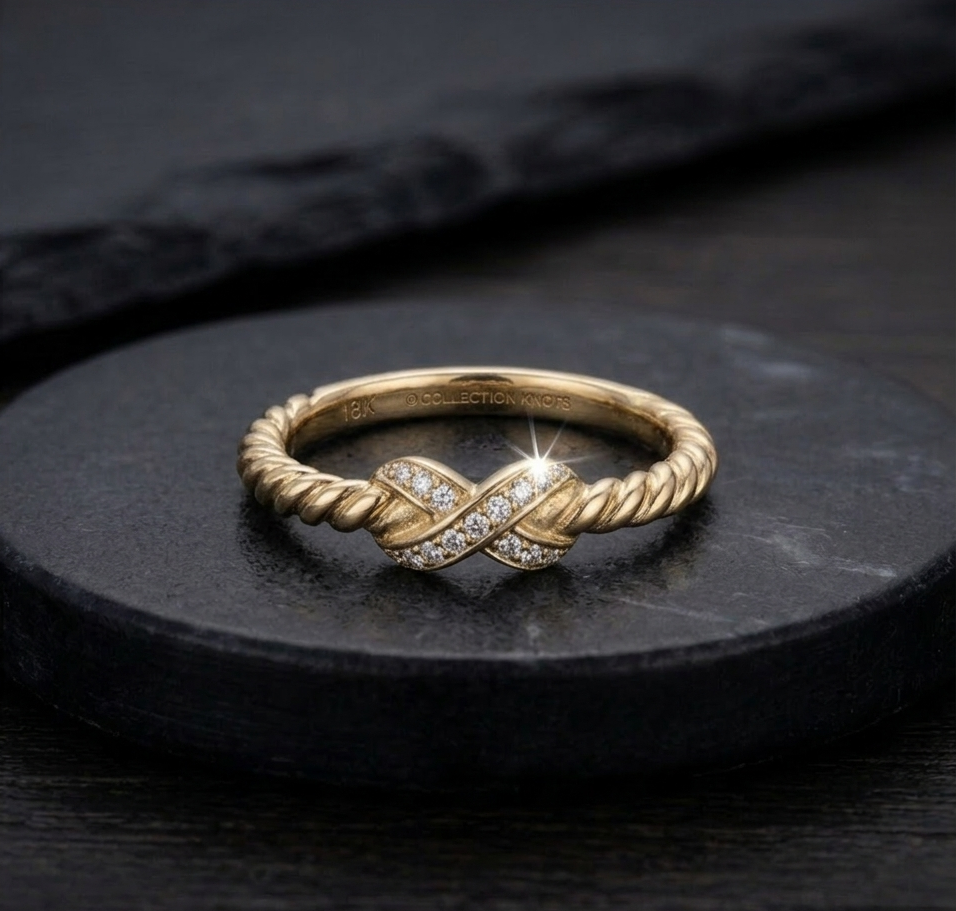 Infinity Rope Pavé Ring