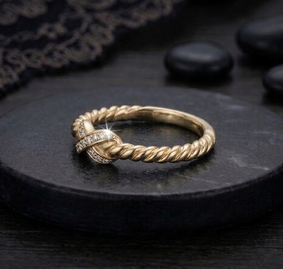 Infinity Rope Pavé Ring